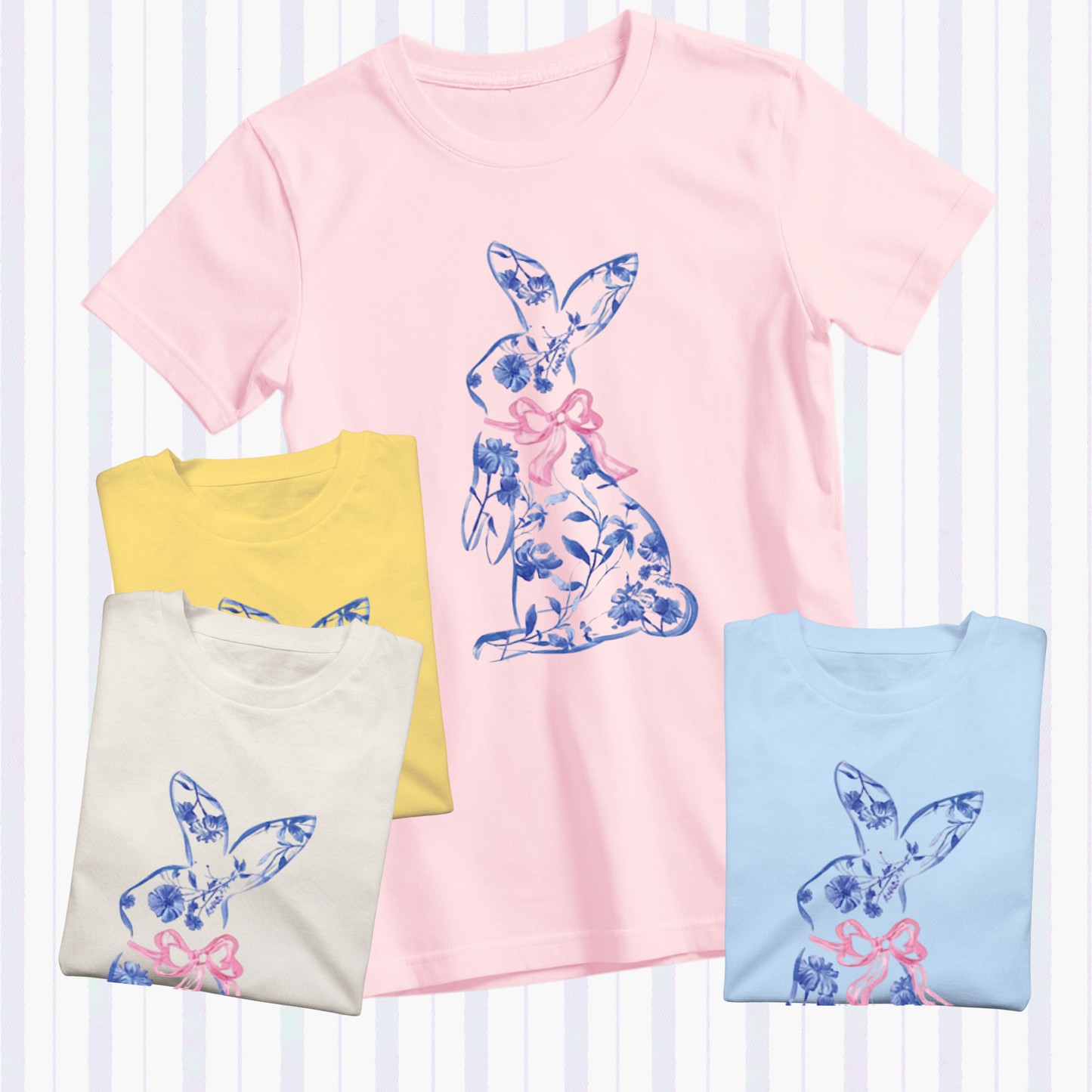 EASTER 2026: Chinoiserie Bunny (BELLA CANVAS VNECK or CREW NECK)