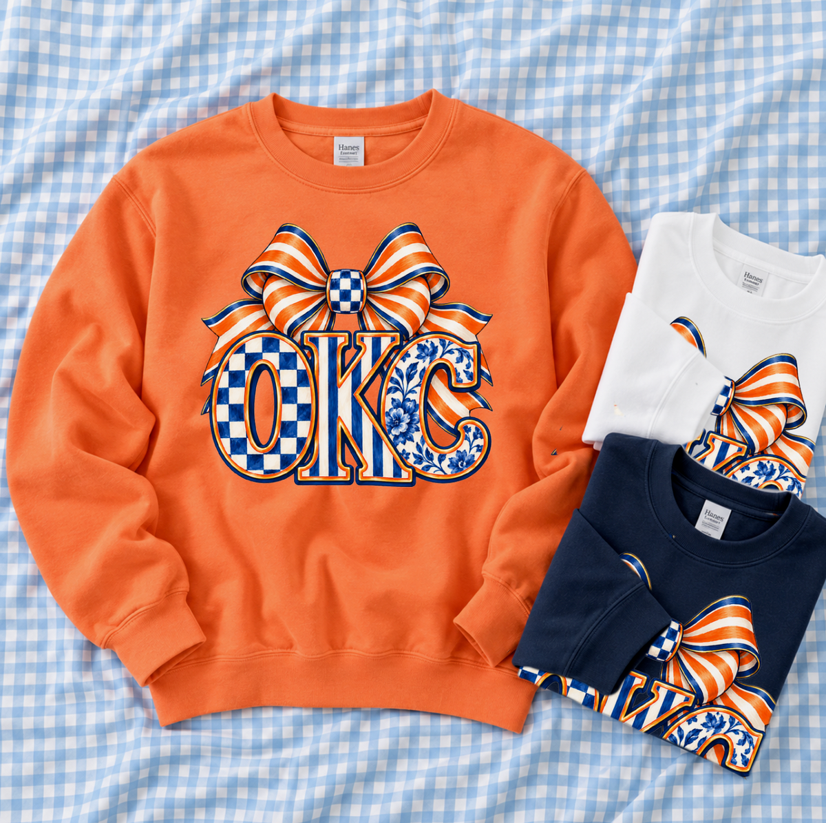 OKC SPIRIT 2026: OKC Mixed Blues & Bow (SWEATSHIRT)
