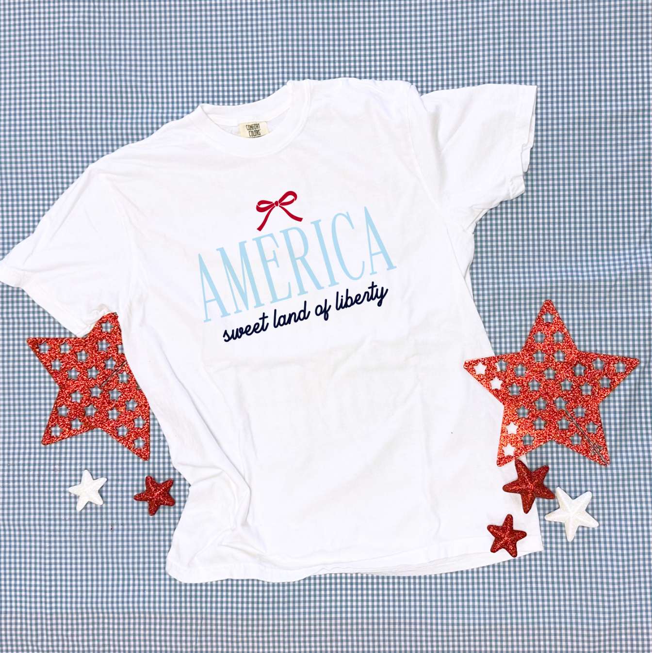 AMERICAN SPIRIT 2025: America, Simple Bow (COMFORT COLORS SHORTSLEEVE)