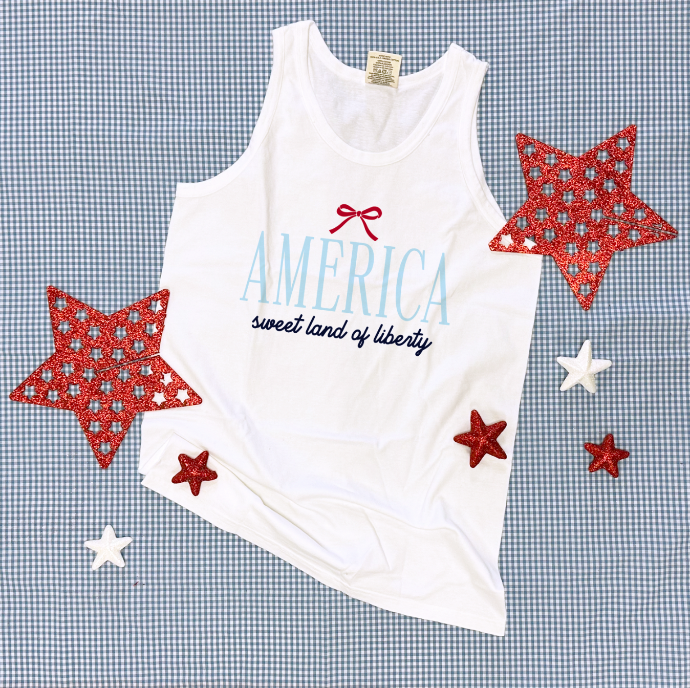 AMERICAN SPIRIT 2025: America, Simple Bow (COMFORT COLORS TANK TOP)