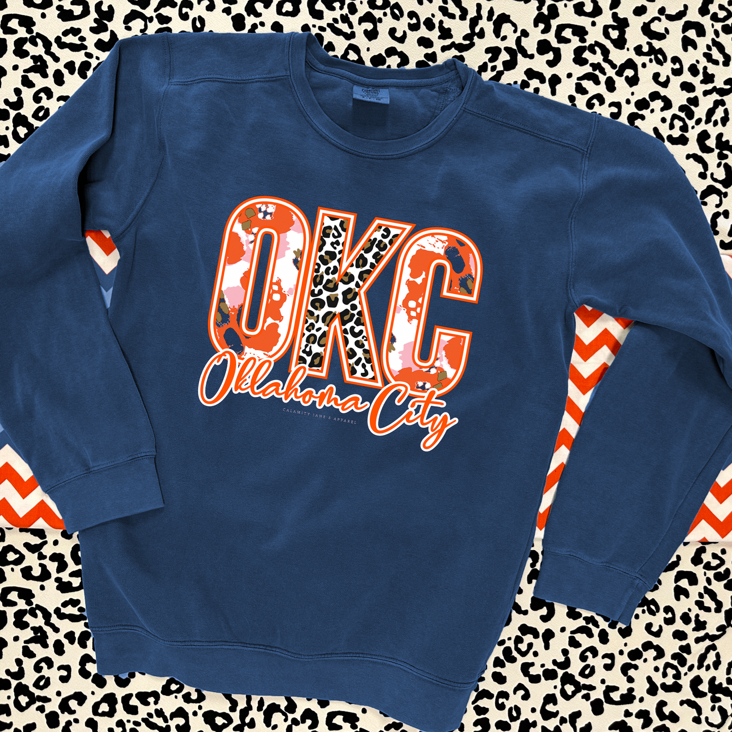 OKC SPIRIT 2025: OKC Abstract & Leopard Mixed Patterns (SWEATSHIRT)