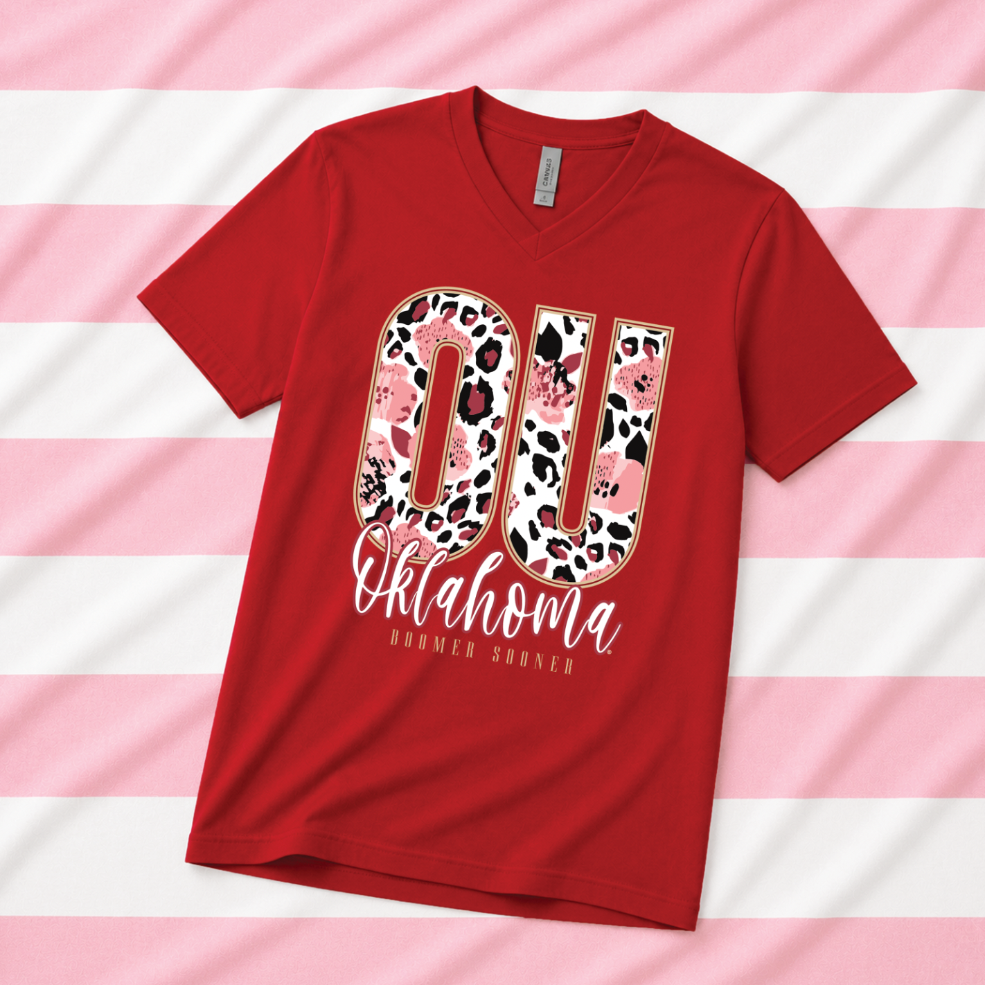 UNIV. of OKLAHOMA 2026: OU Mixed Pattern 2026 (BELLA CANVAS VNECK or CREW NECK)