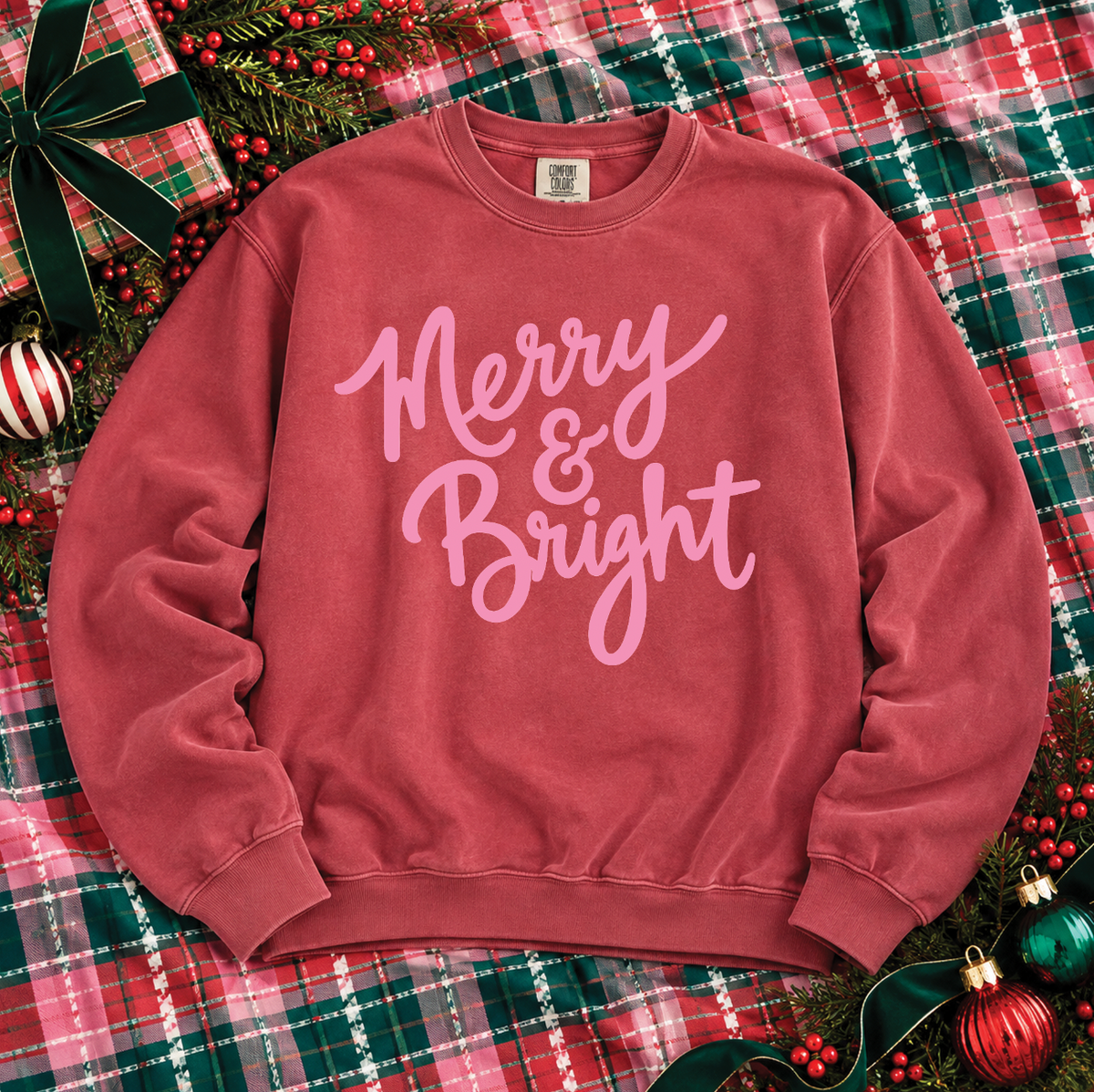CHRISTMAS 2026: Merry & Bright (COMFORT COLORS SWEATSHIRT)