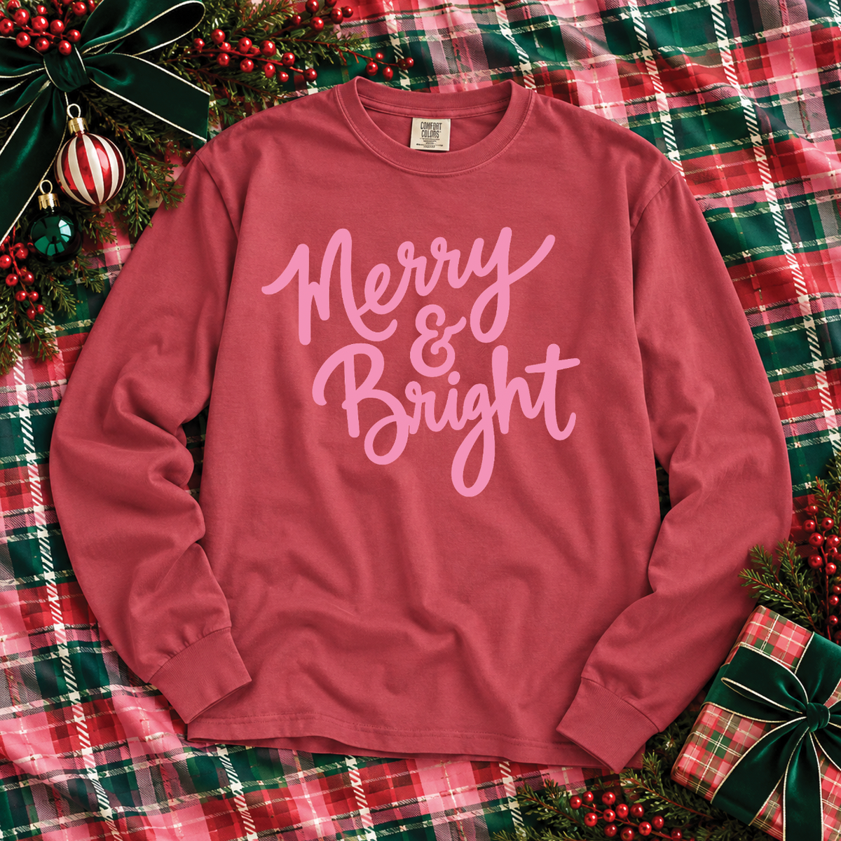 CHRISTMAS 2026: Merry & Bright (COMFORT COLORS SHORTSLEEVE or LONGSLEEVE)