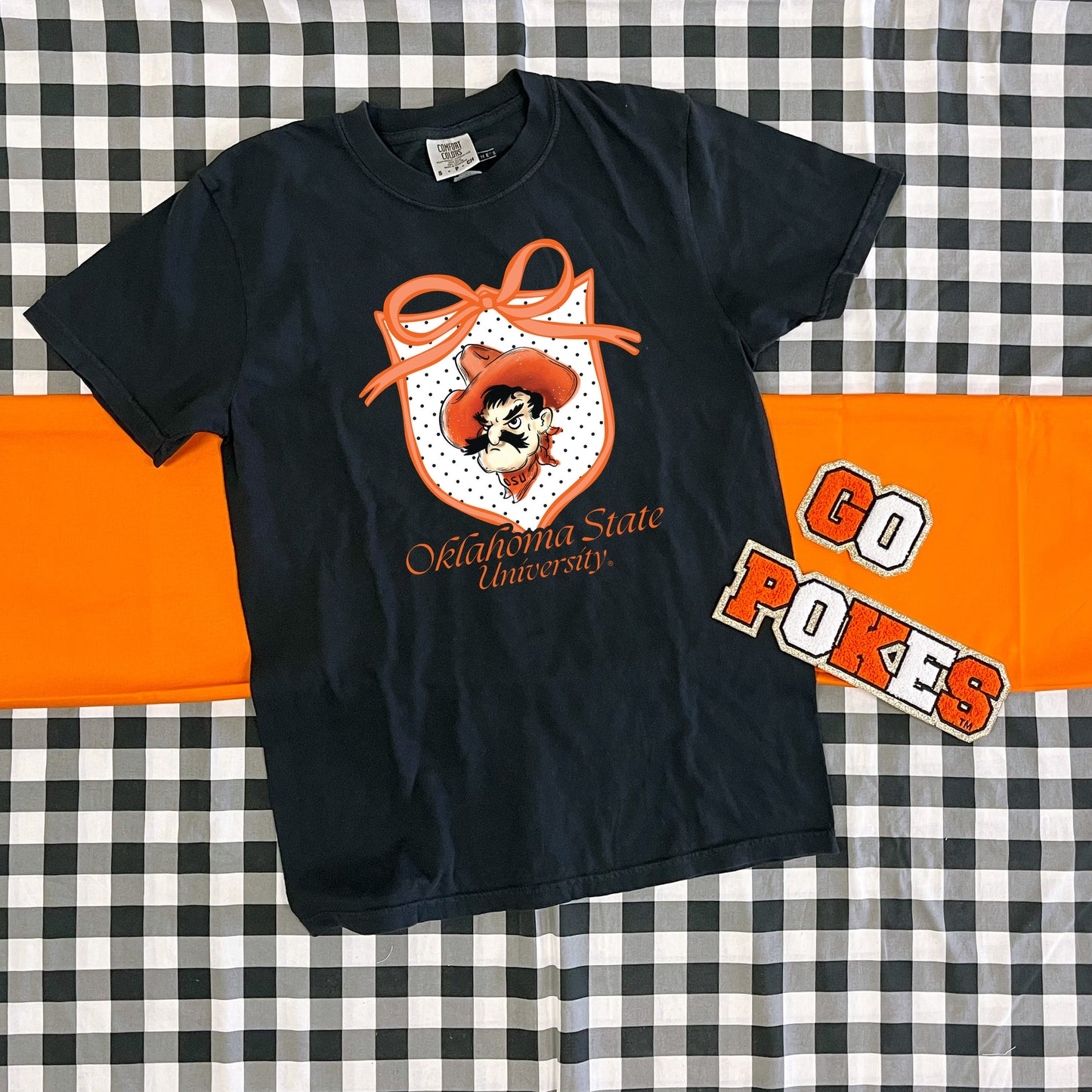 OK STATE 2025: Polkadot Crest & Pistol Pete (COMFORT COLORS SHORTSLEEVE)