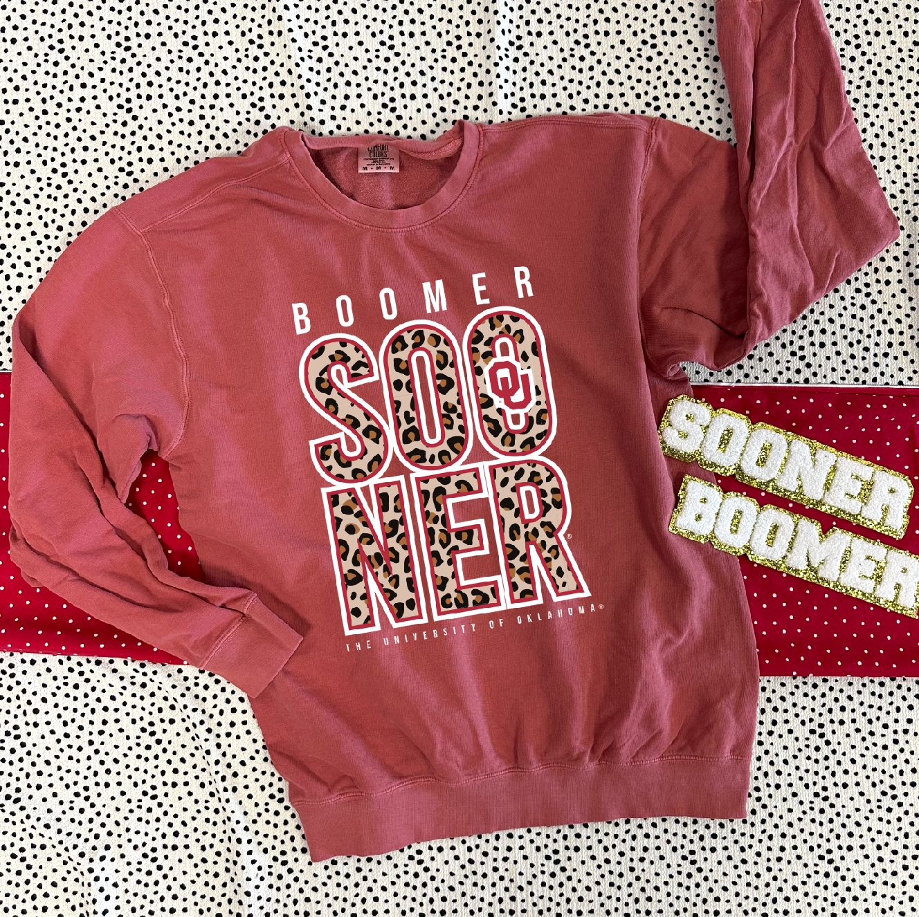 UNIV. OF OK 2024: Boomer Sooner Bold Leopard (SWEATSHIRT)