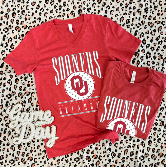 UNIV. OF OK 2024: OU Sooners Traditional Collegiate Tee (VNECK or CREW NECK)