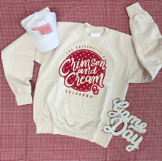 UNIV. OF OK 2024: Crimson & Cream (SWEATSHIRT)