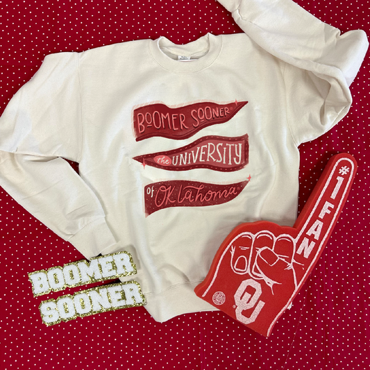 UNIV. OF OK 2024: Boomer Sooner Pennants (SWEATSHIRT)