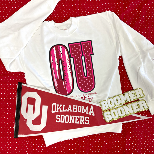 UNIV. OF OK 2024: OU Bold Mixed Patterns (SWEATSHIRT)