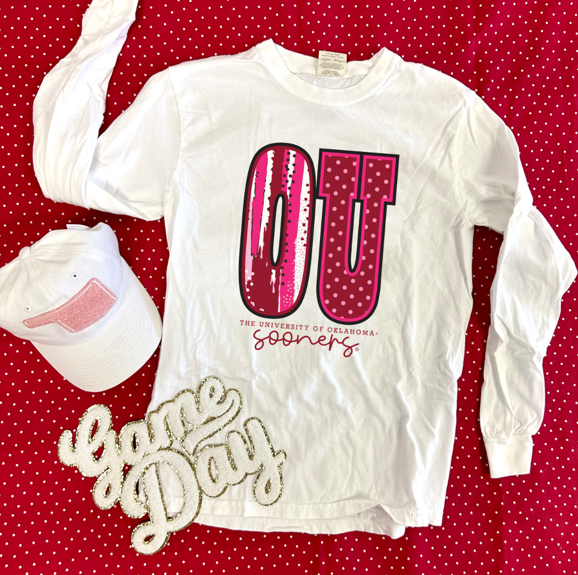 UNIV. OF OK 2024: OU Bold Mixed Patterns (LONGSLEEVE)