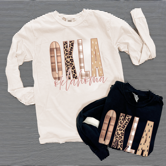 OKLAHOMA 2025: OKLA Fall Mixed Patterns (COMFORT COLORS LONGSLEEVE)