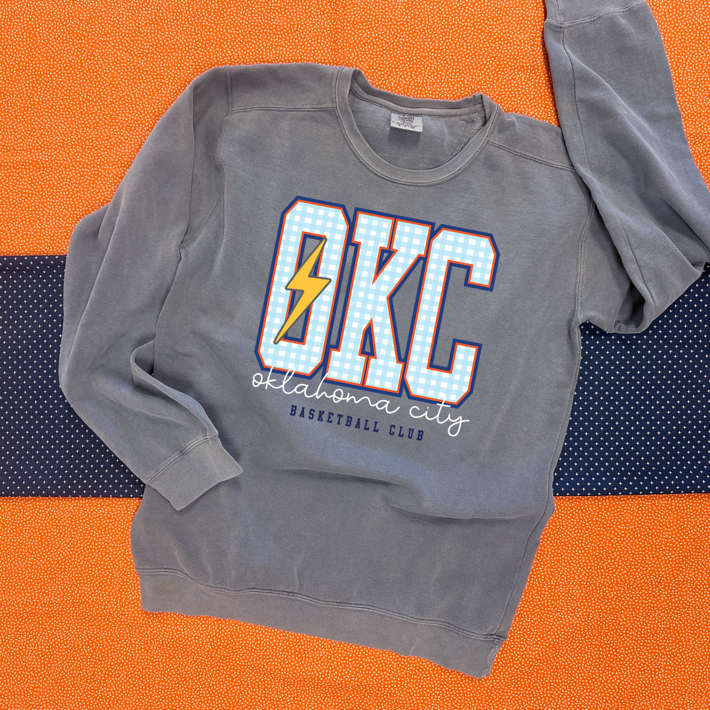 OKC SPIRIT 2025: OKC Gingham (ULTIMATE COTTON SWEATSHIRT)