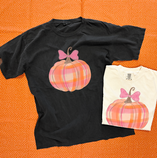 HALLOWEEN 2025: Watercolor Plaid Pumpkin (COMFORT COLORS SHORTSLEEVE)