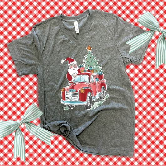 CHRISTMAS 2025: Santa's Red Truck (VNECK)