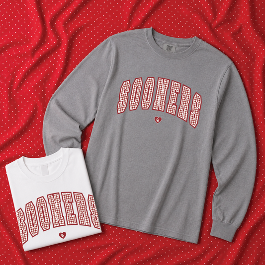UNIV. of OKLAHOMA 2026: Sooners Gingham (COMFORT COLORS LONGSLEEVE)