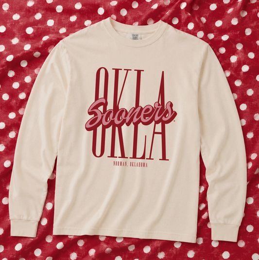 UNIV. of OKLAHOMA 2026: OKLA Sooners Script (COMFORT COLORS LONGSLEEVE)