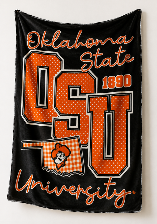 OK STATE 2026: Big OSU Polkadots *BLANKET*