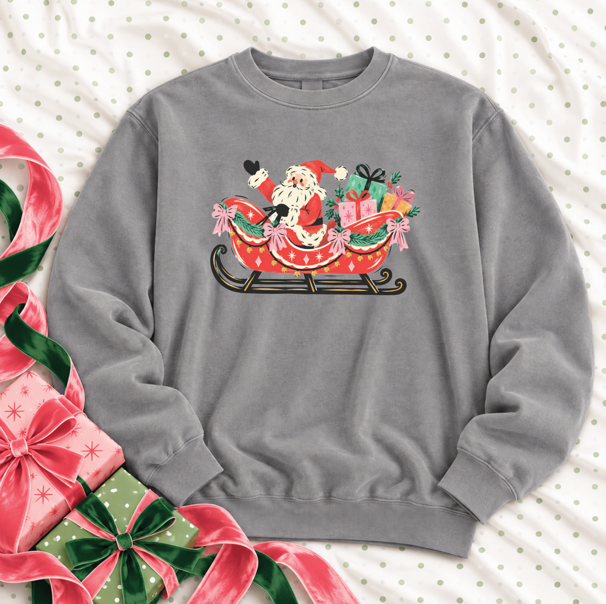 CHRISTMAS 2026: Santa's Whimsy Sleigh (COMFORT COLORS SWEATSHIRT)