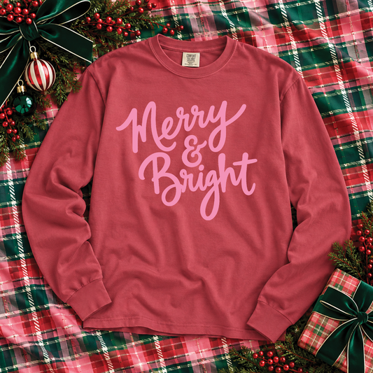 CHRISTMAS 2026: Merry & Bright (COMFORT COLORS SHORTSLEEVE or LONGSLEEVE)