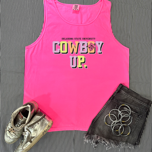 OSU 2024: COWBOY UP NEON (**COMFORT COLORS TANK TOP**)