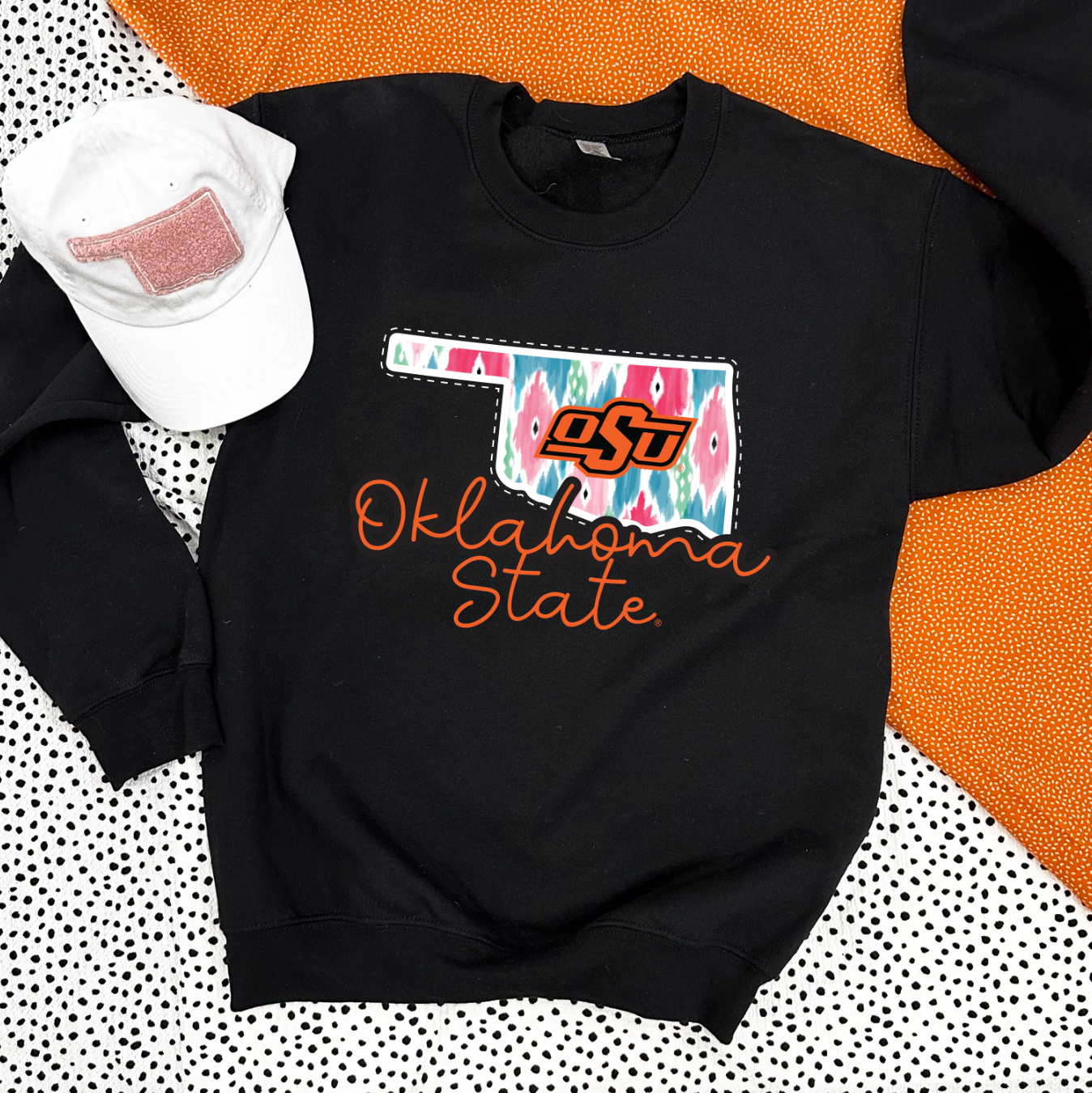 OK STATE UNIV. 2023: OSU Ikat State Shape (SWEATSHIRT)