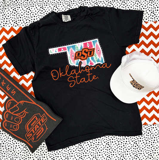 OK STATE UNIV. 2023: OSU Ikat State Shape (SHORT SLEEVE)